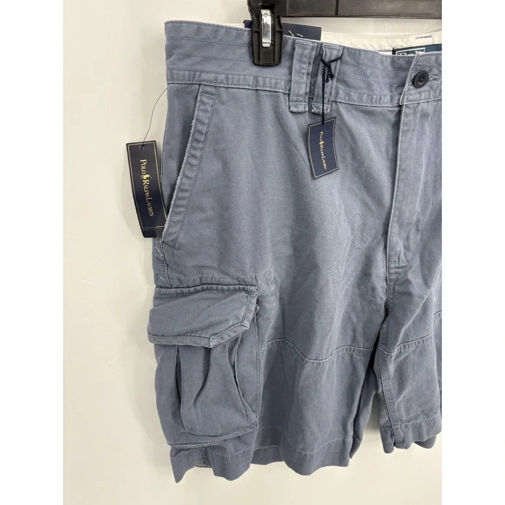 Polo Ralph Lauren Men's VTG Gellar Fatigue Cotton Blue Cargo Shorts, 42, NEW NWT